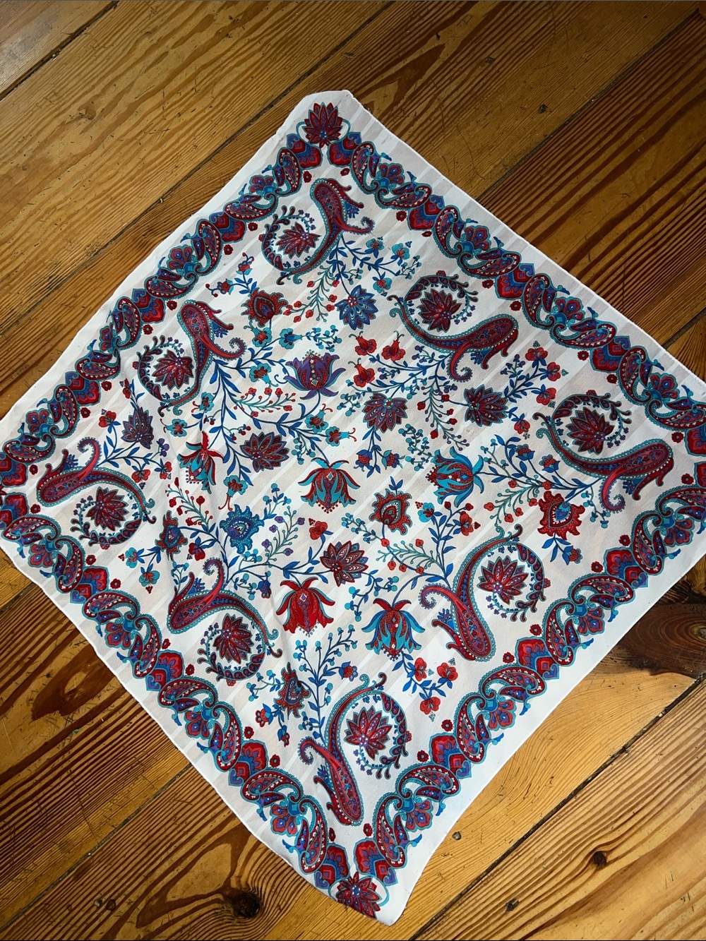Vintage Alyssa Paisley Floral Scarf Italy